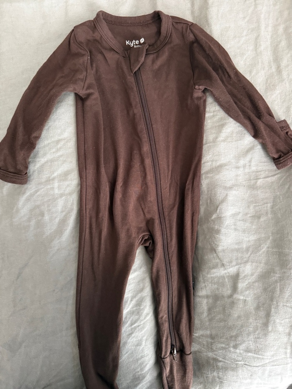 Kyte BABY Brown Long-Sleeve Zipper Footie